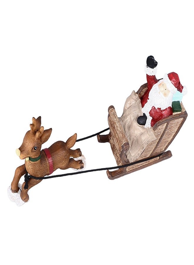 RASTKY Aquarium Ornament, Festive Santa Claus Reindeer Sleigh Decoration, Easy Installation for Fish, Resin Material - Image 1